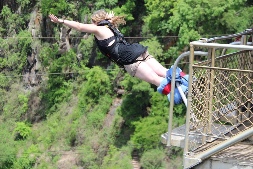 Brandy Little Bungee Jumping Off Victoria Falls Bridge