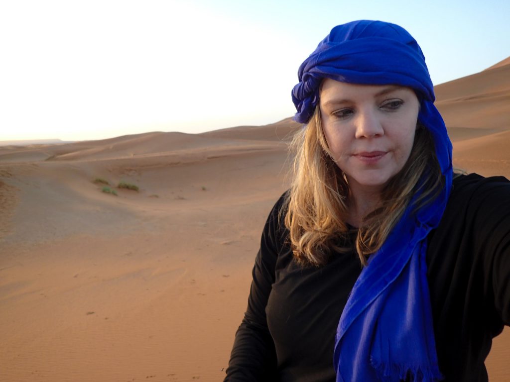 Brandy Little in the Sahara desert